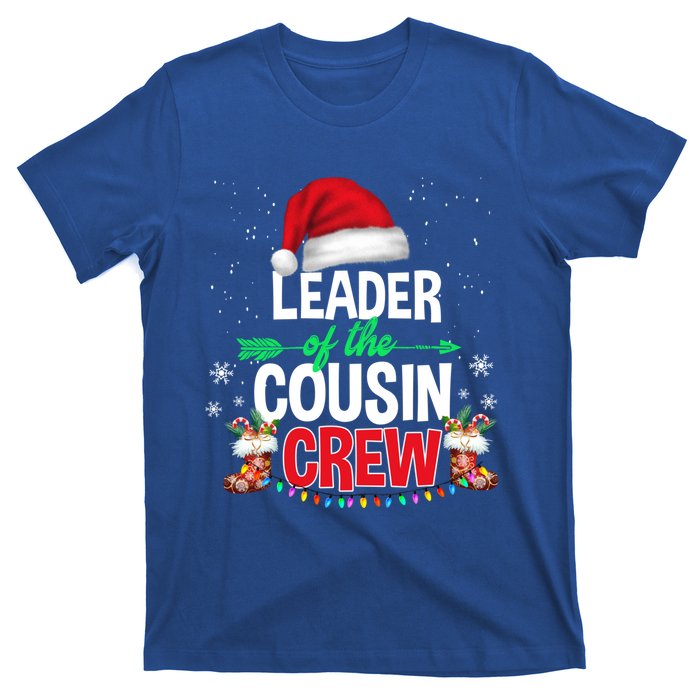 Leader Of The Cousin Crew Christmas Santa Hat Xmas Funny Gift T-Shirt