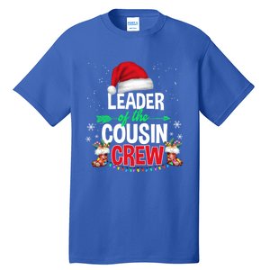 Leader Of The Cousin Crew Christmas Santa Hat Xmas Funny Gift Tall T-Shirt