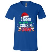 Leader Of The Cousin Crew Christmas Santa Hat Xmas Funny Gift V-Neck T-Shirt