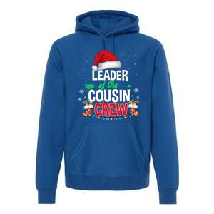 Leader Of The Cousin Crew Christmas Santa Hat Xmas Funny Gift Premium Hoodie