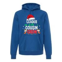 Leader Of The Cousin Crew Christmas Santa Hat Xmas Funny Gift Premium Hoodie