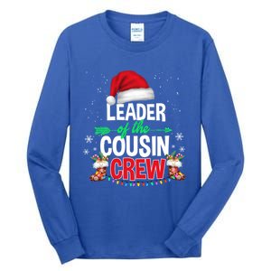 Leader Of The Cousin Crew Christmas Santa Hat Xmas Funny Gift Tall Long Sleeve T-Shirt