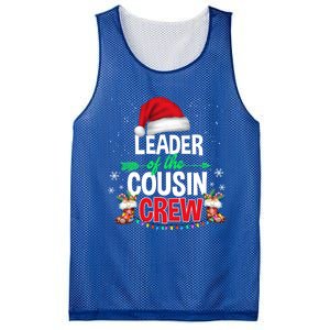 Leader Of The Cousin Crew Christmas Santa Hat Xmas Funny Gift Mesh Reversible Basketball Jersey Tank