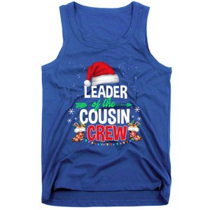 Leader Of The Cousin Crew Christmas Santa Hat Xmas Funny Gift Tank Top