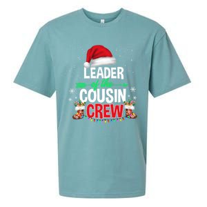 Leader Of The Cousin Crew Christmas Santa Hat Xmas Funny Gift Sueded Cloud Jersey T-Shirt