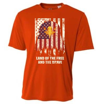 Land Of The Free And The Brave Proud American Honored Usa Gift Cooling Performance Crew T-Shirt