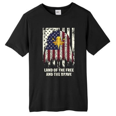 Land Of The Free And The Brave Proud American Honored Usa Gift Tall Fusion ChromaSoft Performance T-Shirt