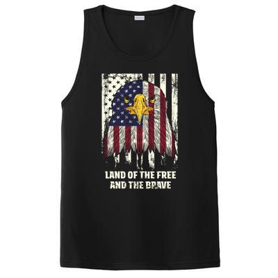 Land Of The Free And The Brave Proud American Honored Usa Gift PosiCharge Competitor Tank