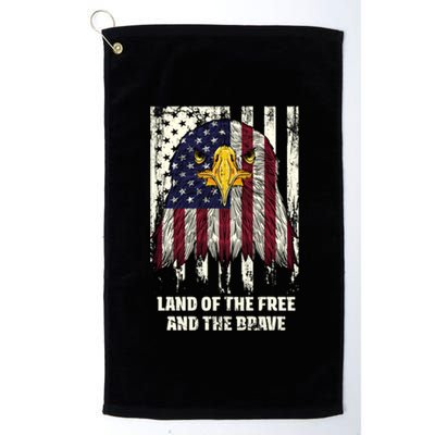 Land Of The Free And The Brave Proud American Honored Usa Gift Platinum Collection Golf Towel