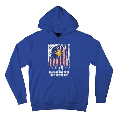 Land Of The Free And The Brave Proud American Honored Usa Gift Hoodie