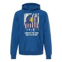 Land Of The Free And The Brave Proud American Honored Usa Gift Premium Hoodie