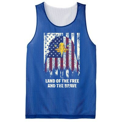 Land Of The Free And The Brave Proud American Honored Usa Gift Mesh Reversible Basketball Jersey Tank