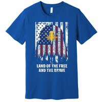 Land Of The Free And The Brave Proud American Honored Usa Gift Premium T-Shirt