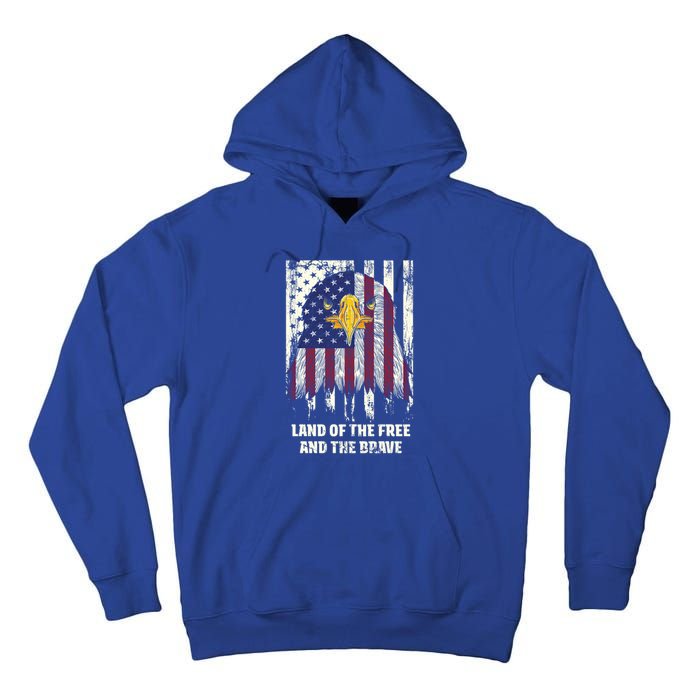 Land Of The Free And The Brave Proud American Honored Usa Gift Tall Hoodie