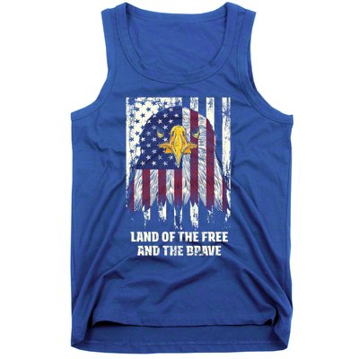 Land Of The Free And The Brave Proud American Honored Usa Gift Tank Top