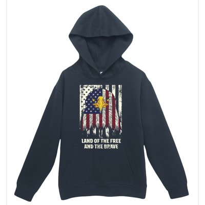 Land Of The Free And The Brave Proud American Honored Usa Gift Urban Pullover Hoodie