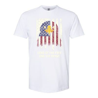 Land Of The Free And The Brave Proud American Honored Usa Gift Softstyle CVC T-Shirt