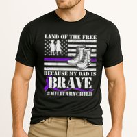 Land Of The Free Because My Dad Is Brave #MilitaryChild Cooling Performance Crew T-Shirt
