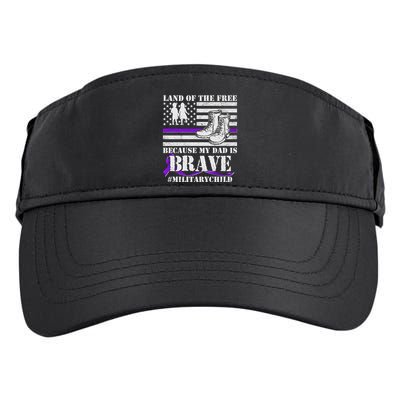 Land Of The Free Because My Dad Is Brave #MilitaryChild Adult Drive Performance Visor
