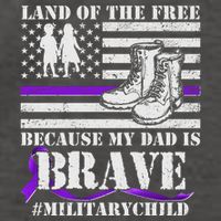 Land Of The Free Because My Dad Is Brave #MilitaryChild Vector Backpack