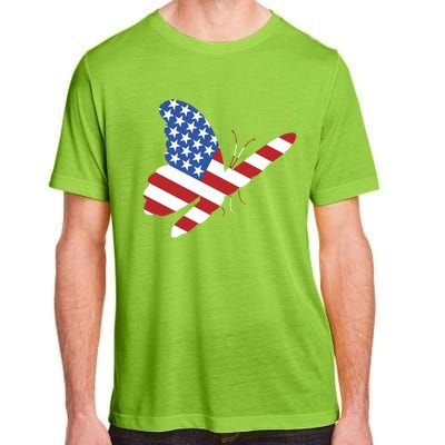 Land Of The Free Usa Flag Butterfly Proud American Veterans Great Gift Adult ChromaSoft Performance T-Shirt