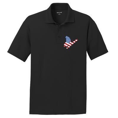 Land Of The Free Usa Flag Butterfly Proud American Veterans Great Gift PosiCharge RacerMesh Polo