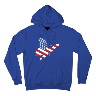 Land Of The Free Usa Flag Butterfly Proud American Veterans Great Gift Hoodie