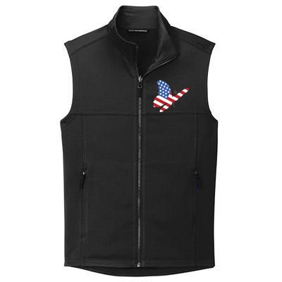 Land Of The Free Usa Flag Butterfly Proud American Veterans Great Gift Collective Smooth Fleece Vest