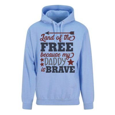 Land Of The Free Because My Daddy Is Brave Gift Unisex Surf Hoodie