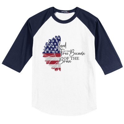 Land Of The Free Because Of The Brave Baseball Sleeve Shirt