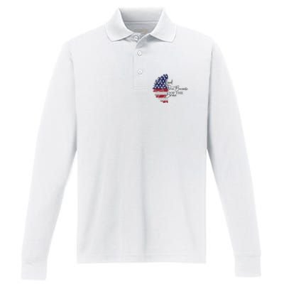 Land Of The Free Because Of The Brave Performance Long Sleeve Polo