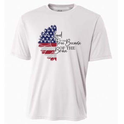 Land Of The Free Because Of The Brave Cooling Performance Crew T-Shirt