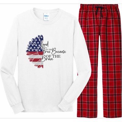 Land Of The Free Because Of The Brave Long Sleeve Pajama Set