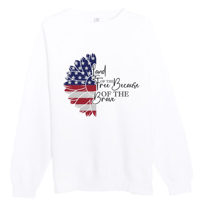 Land Of The Free Because Of The Brave Premium Crewneck Sweatshirt