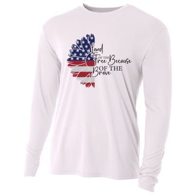 Land Of The Free Because Of The Brave Cooling Performance Long Sleeve Crew