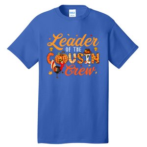 Leader Of The Cousin Crew Thanksgiving Fall Turkey Family Gift Tall T-Shirt