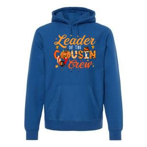 Leader Of The Cousin Crew Thanksgiving Fall Turkey Family Gift Premium Hoodie