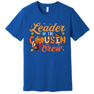 Leader Of The Cousin Crew Thanksgiving Fall Turkey Family Gift Premium T-Shirt