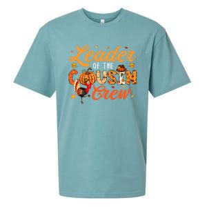 Leader Of The Cousin Crew Thanksgiving Fall Turkey Family Gift Sueded Cloud Jersey T-Shirt