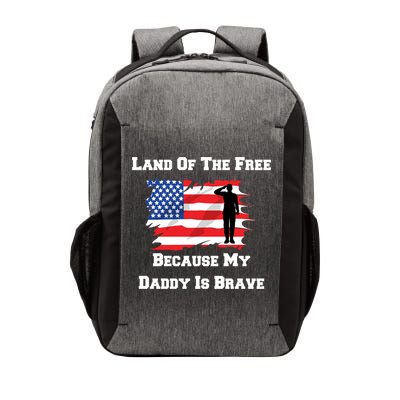 Land Of The Free Because My Daddy Is Brave Military Gift Vector Backpack