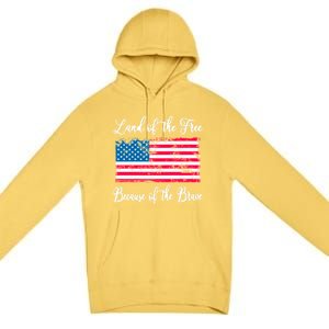 Land Of The Free Because My Grandpa Is Brave Veterans Gift Premium Pullover Hoodie