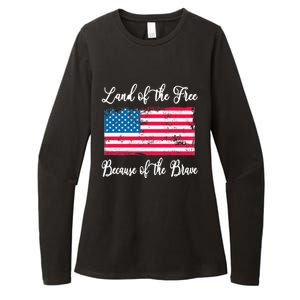 Land Of The Free Because My Grandpa Is Brave Veterans Gift Womens CVC Long Sleeve Shirt