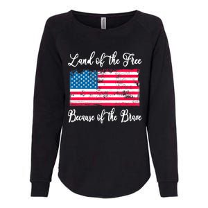 Land Of The Free Because My Grandpa Is Brave Veterans Gift Womens California Wash Sweatshirt