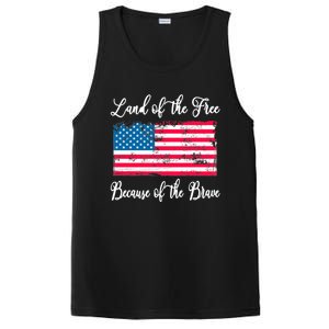 Land Of The Free Because My Grandpa Is Brave Veterans Gift PosiCharge Competitor Tank