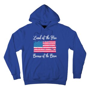 Land Of The Free Because My Grandpa Is Brave Veterans Gift Hoodie