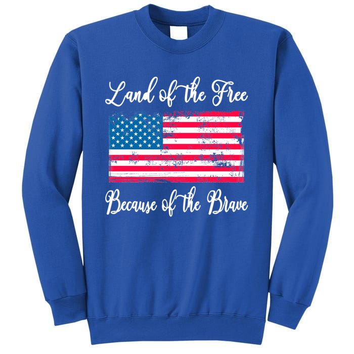 Land Of The Free Because My Grandpa Is Brave Veterans Gift Sweatshirt