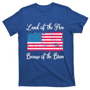 Land Of The Free Because My Grandpa Is Brave Veterans Gift T-Shirt