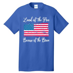 Land Of The Free Because My Grandpa Is Brave Veterans Gift Tall T-Shirt