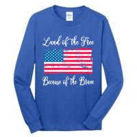 Land Of The Free Because My Grandpa Is Brave Veterans Gift Tall Long Sleeve T-Shirt