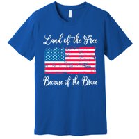 Land Of The Free Because My Grandpa Is Brave Veterans Gift Premium T-Shirt